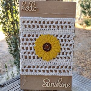 Handcrafted Sunflower Crochet Wall Art